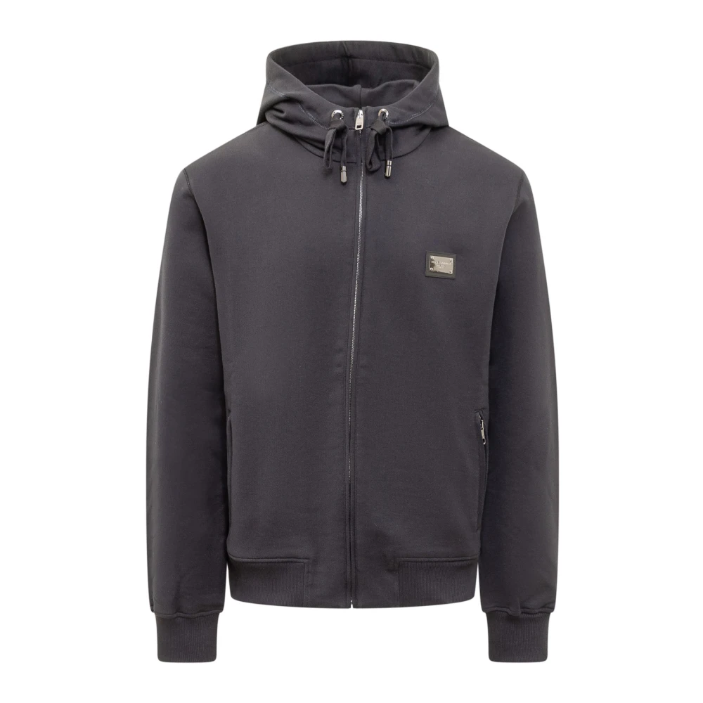 Dolce & Gabbana Hoodie met rits Blue Heren