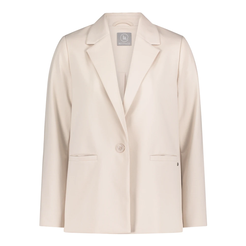 Betty & Co Langblazer Chic Trend Silhouet Elegantie Zakken Beige Dames