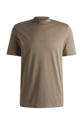 t-shirt-marron-slim-fit-avec-col-haut