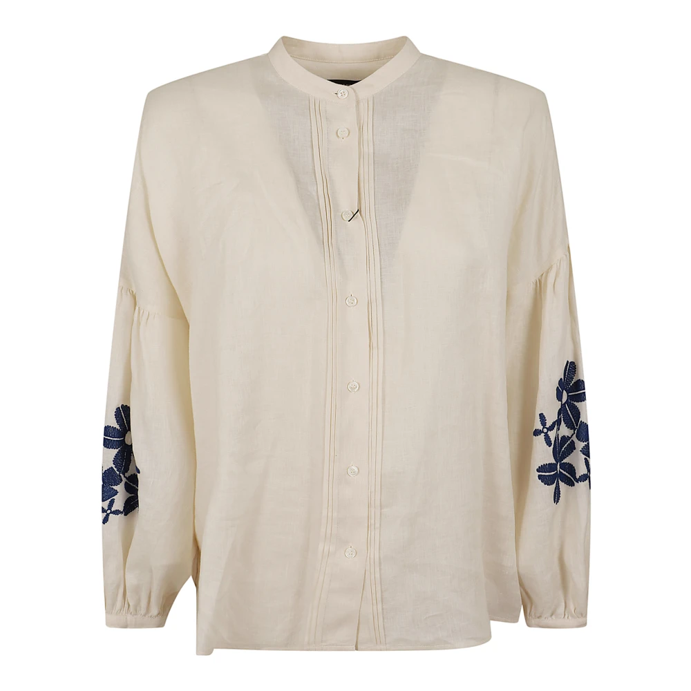 Weekend Max Mara Vrouw Beige Overhemden Dames, 2XS, Linnen, Tela Puro Lino Leggera Shirt
