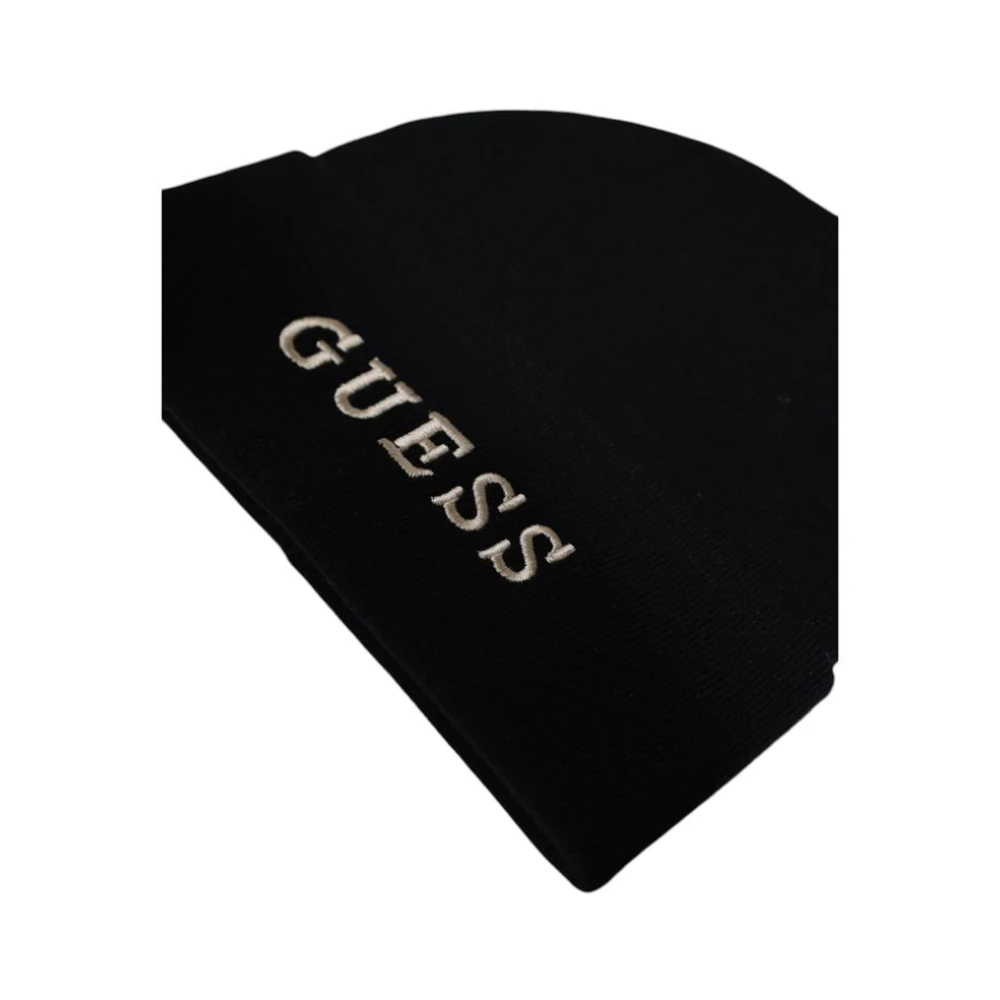 Guess Zwarte Acryl Herfst Winter Dames Hoed Black Dames