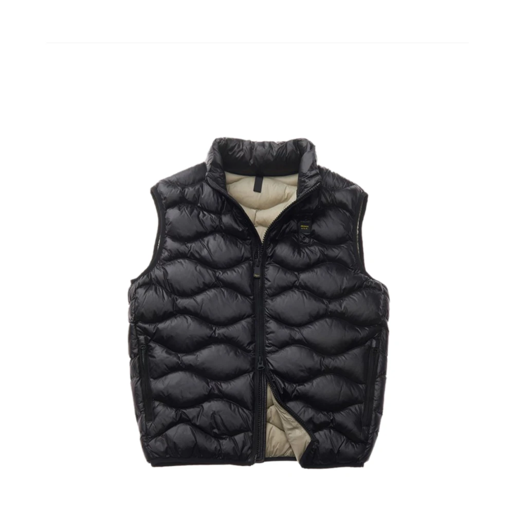 Blauer Stijlvolle Gilet Jas in Marineblauw Black Heren
