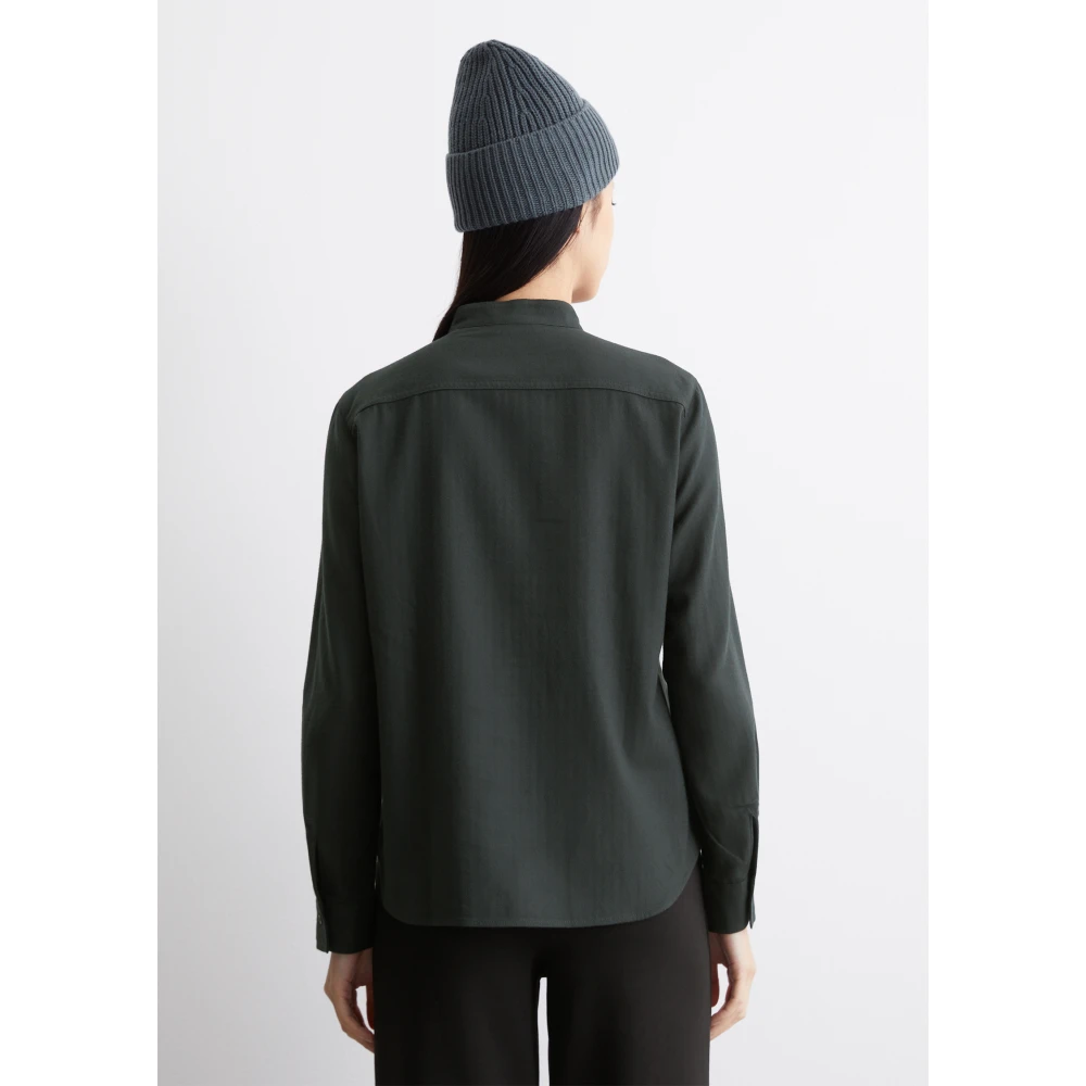 Marc O'Polo Relaxte flanellen blouse met lange mouwen Green Dames