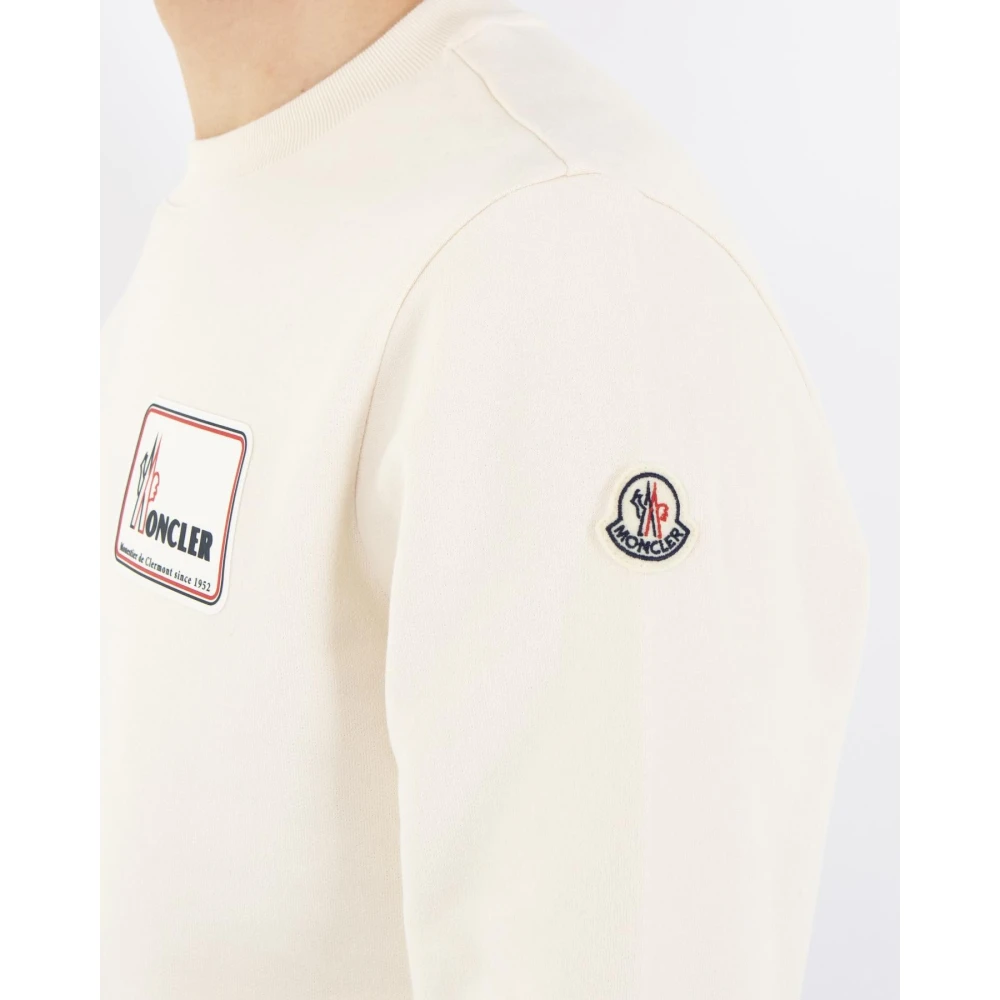Moncler Heren Logo Sweatshirt Wit White Heren