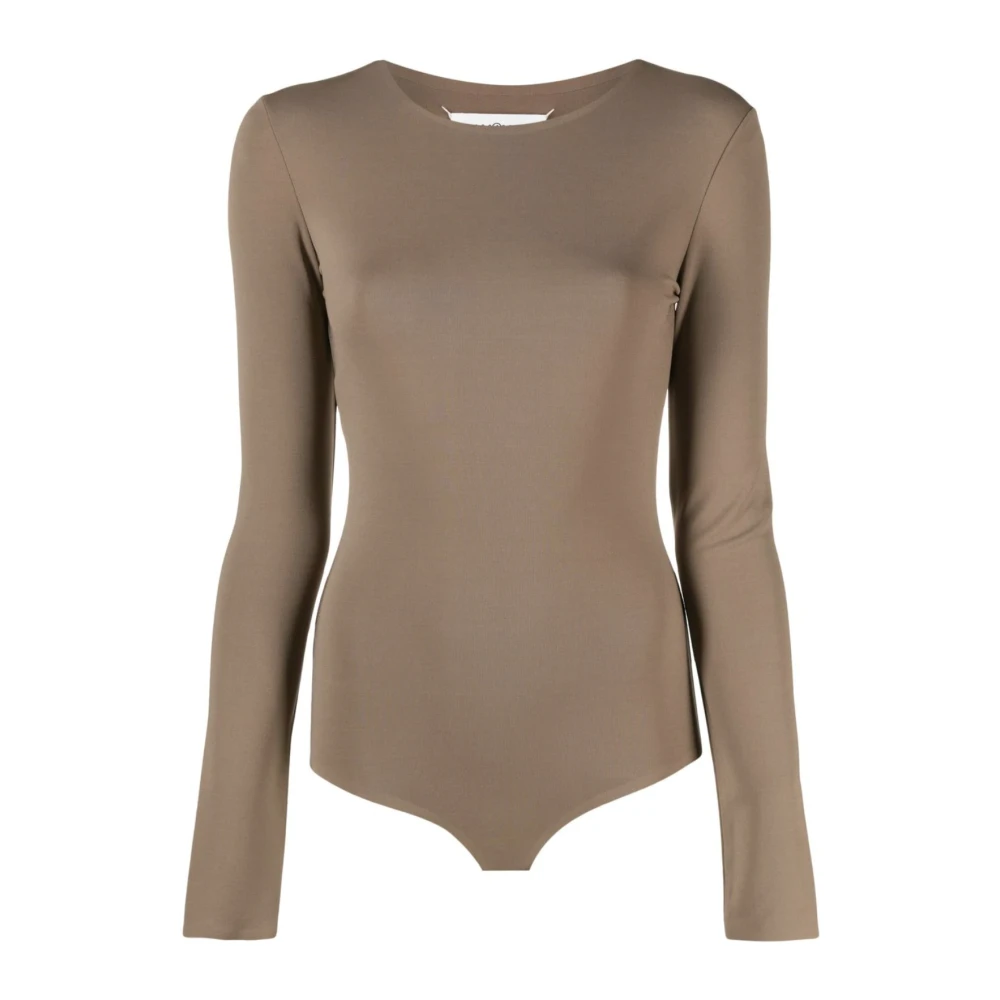 Maison Margiela Beige Bodysuit Elegant Chic Mode Stijl Brown Dames