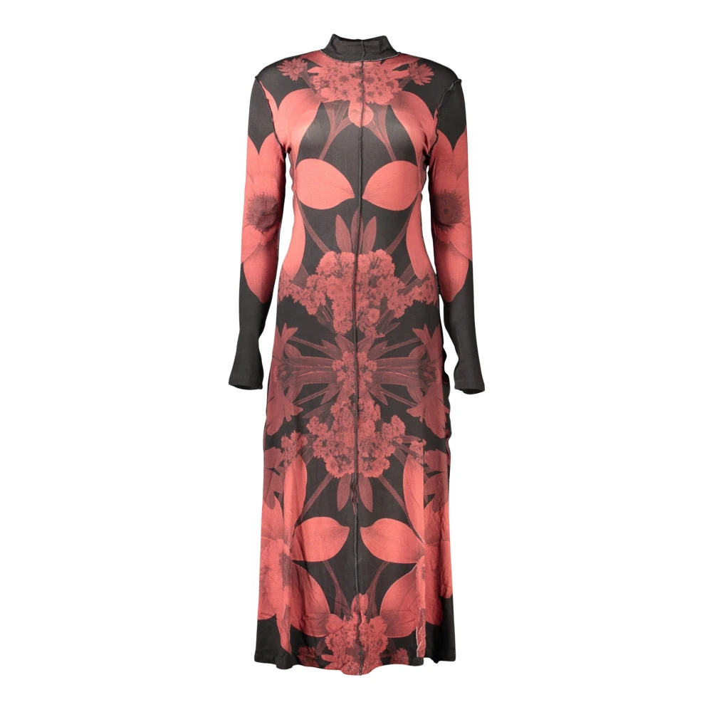 Long-sleeved knit dress - BLACK - S - Image 4