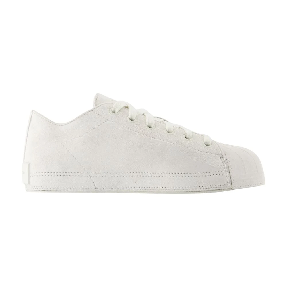 Y-3 Grijze Leren Sneakers Nizzastar Lo Dames Schoenen Wit
