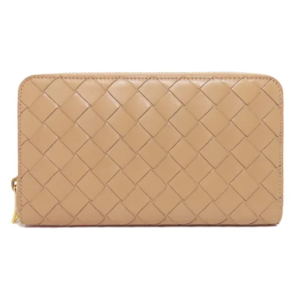 Bottega Veneta Vintage Pre-owned Leather wallets Beige Dames