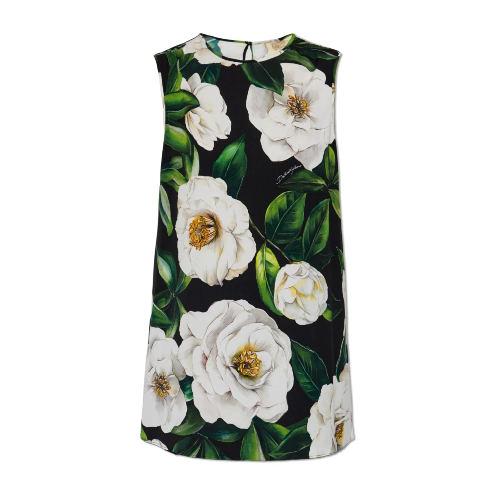 Dolce & Gabbana Women's Multicolor Sleeveless Tops, Xs, Top With Floral Motif