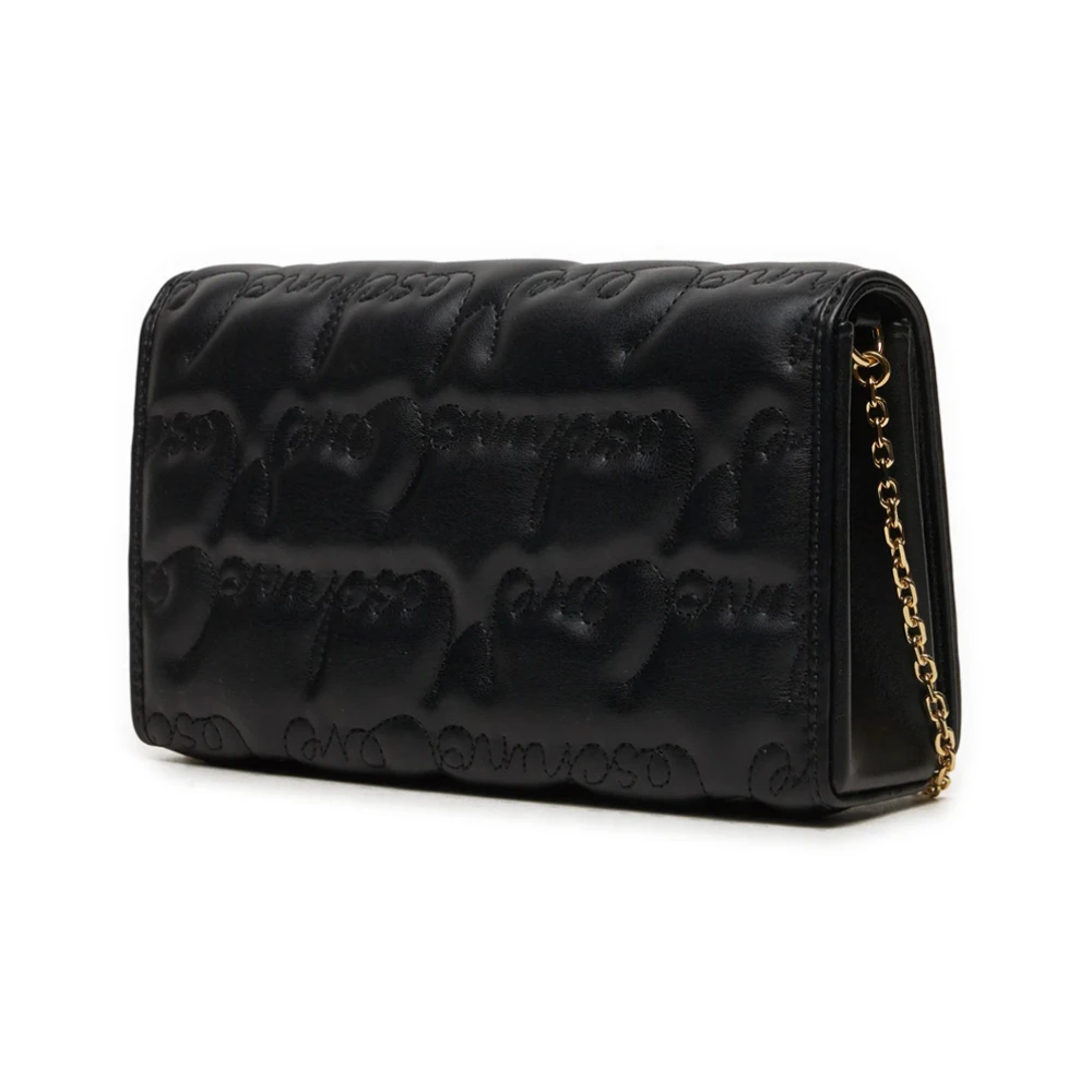 Love Moschino Zwarte schoudertas met gouden details Black Dames