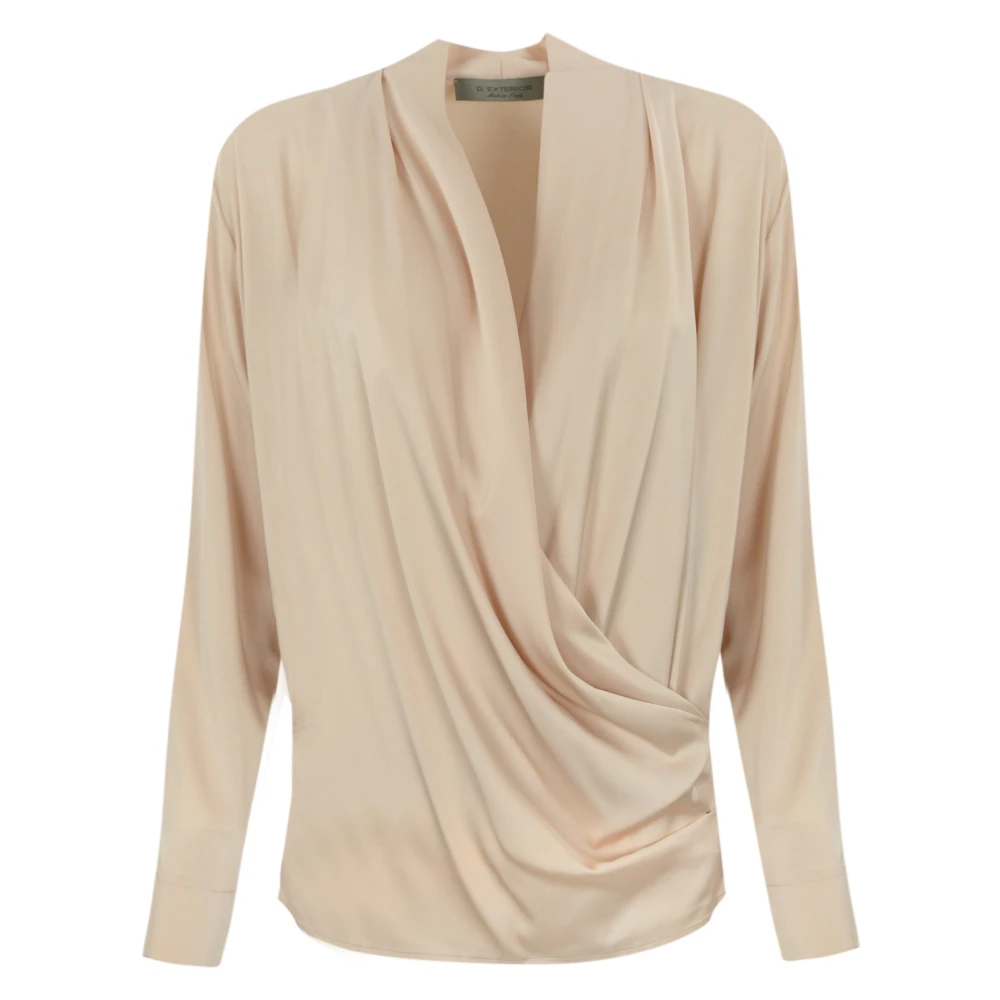 D.Exterior Satijnen Cross-Neck Beige Blouse Beige Dames