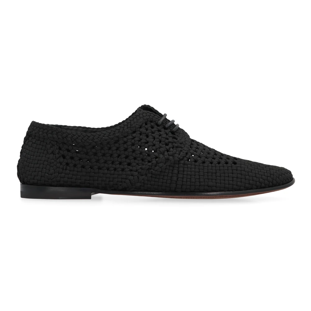 Dolce & Gabbana Men's Black Woven Derby Shoes - Laced Shoes - 8 Uk - Shoes