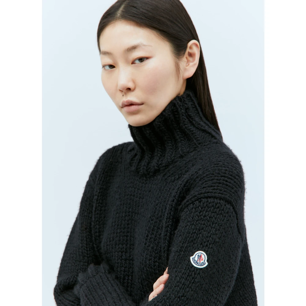 Moncler Wolmix T-Neck Sweater Black Dames