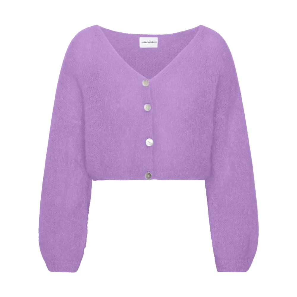 American Dreams Mohair Cropped Cardigan Lila Purple, Dam