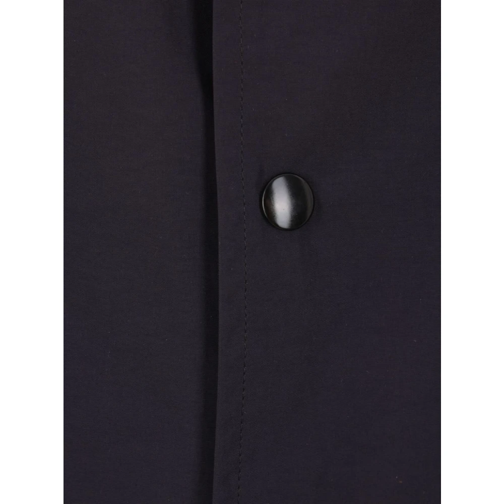Undercover Zwart Nylon Logo Print Jas Black Dames
