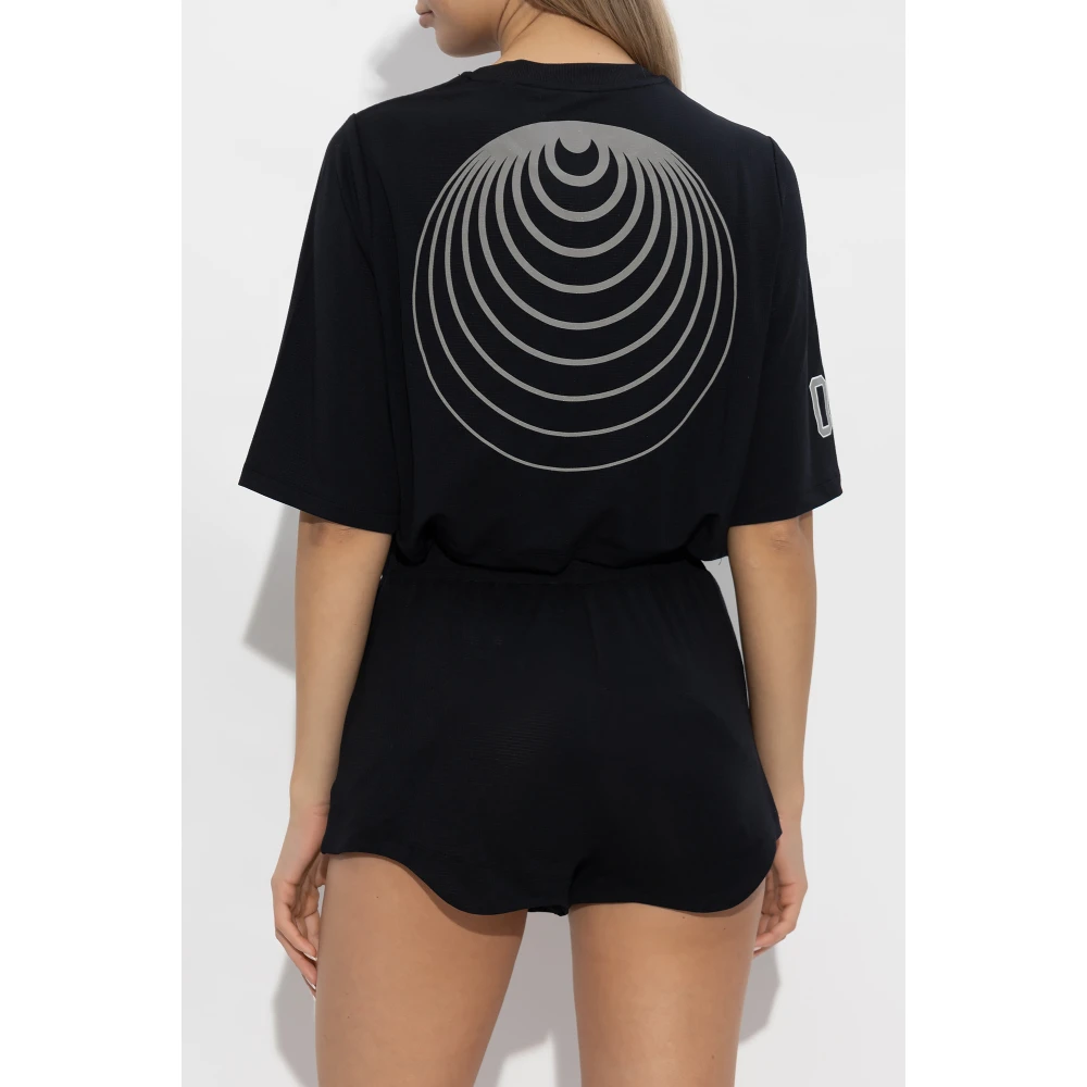 Ganni Sport T-shirt met logo Black Dames