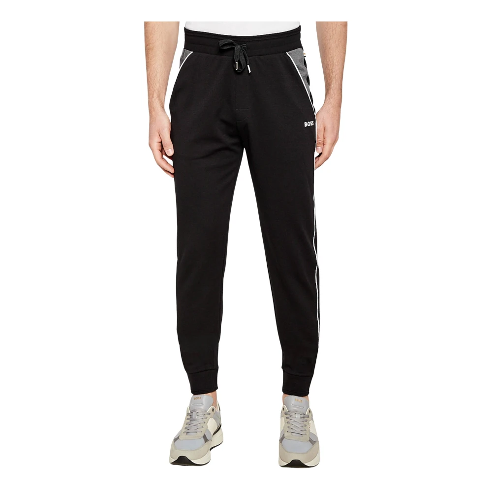 Hugo Boss Zwarte Logo Sweatpants Stijlvolle Casual Kleding Black Heren
