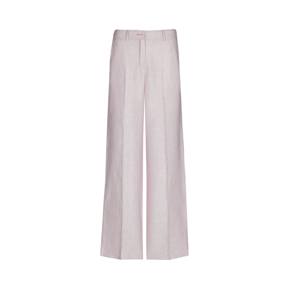 Marie Méro Lila Straight Broek met Elastische Taille Purple Dames