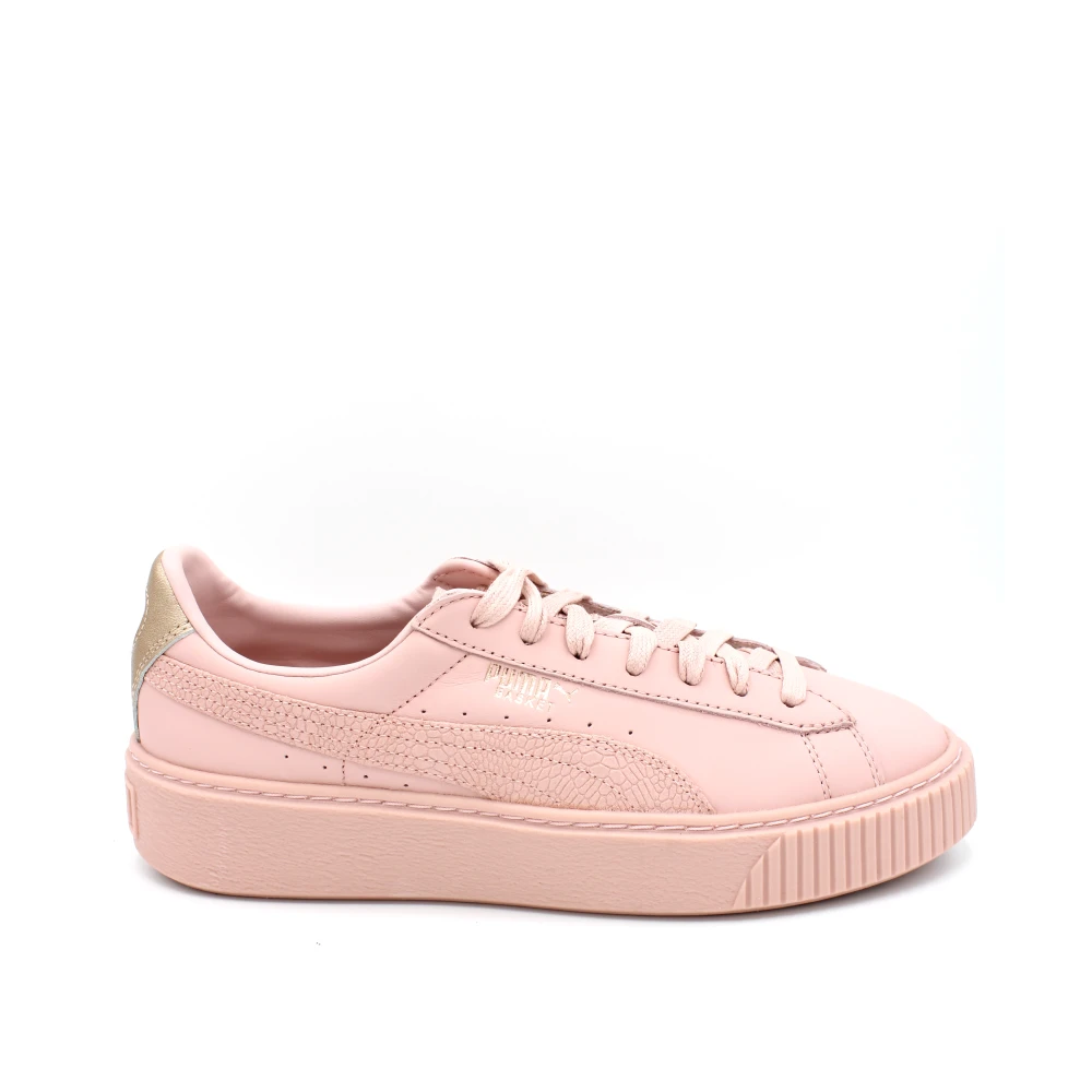 Puma Platform Leren Veterschoenen Heren Schoenen Roze