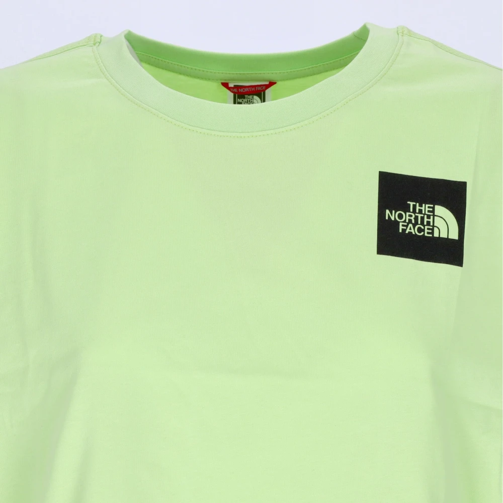 The North Face Groene Crop Tee met Logo Print Green Dames