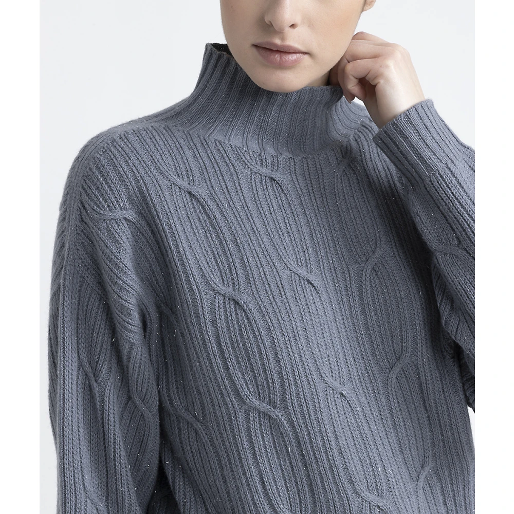 PESERICO Wol zijde kasjmier trui Gray Dames