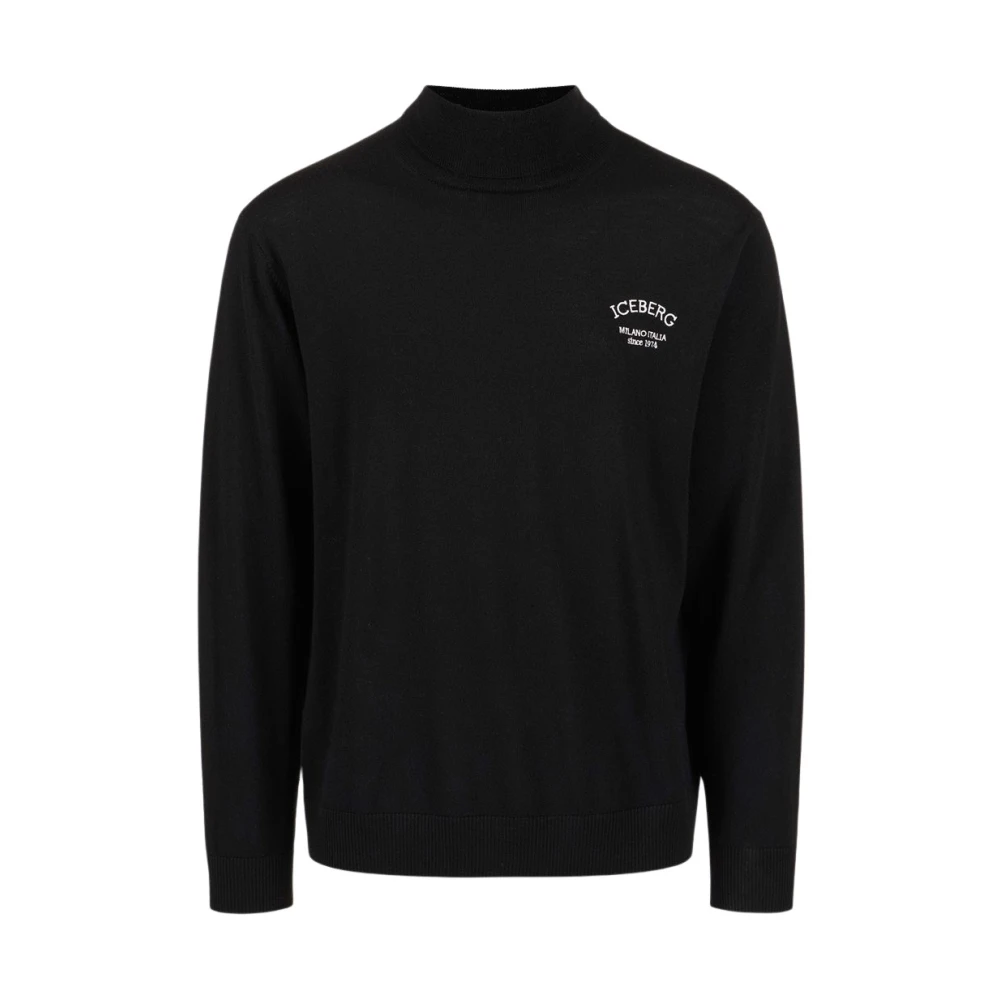 Iceberg Wollen coltrui met logo Black Heren