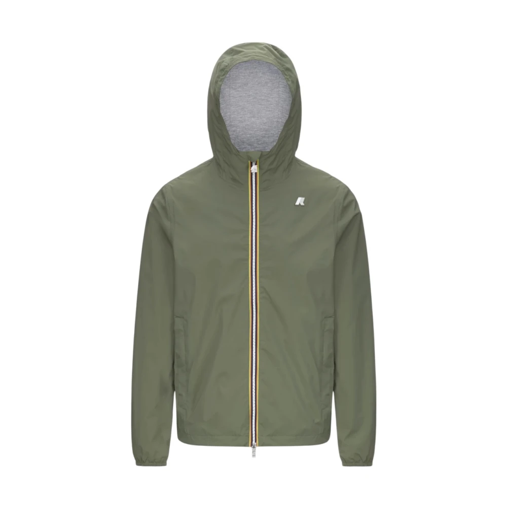 K-Way Men's Green Amaury Stretch Nylon Jersey - Rain Jackets - 2XL - Jackets