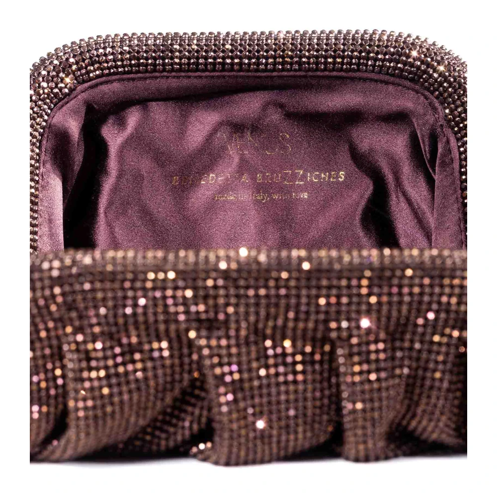 Benedetta Bruzziches Kristal Bezaaid Chocolade Mesh Tas Brown Dames