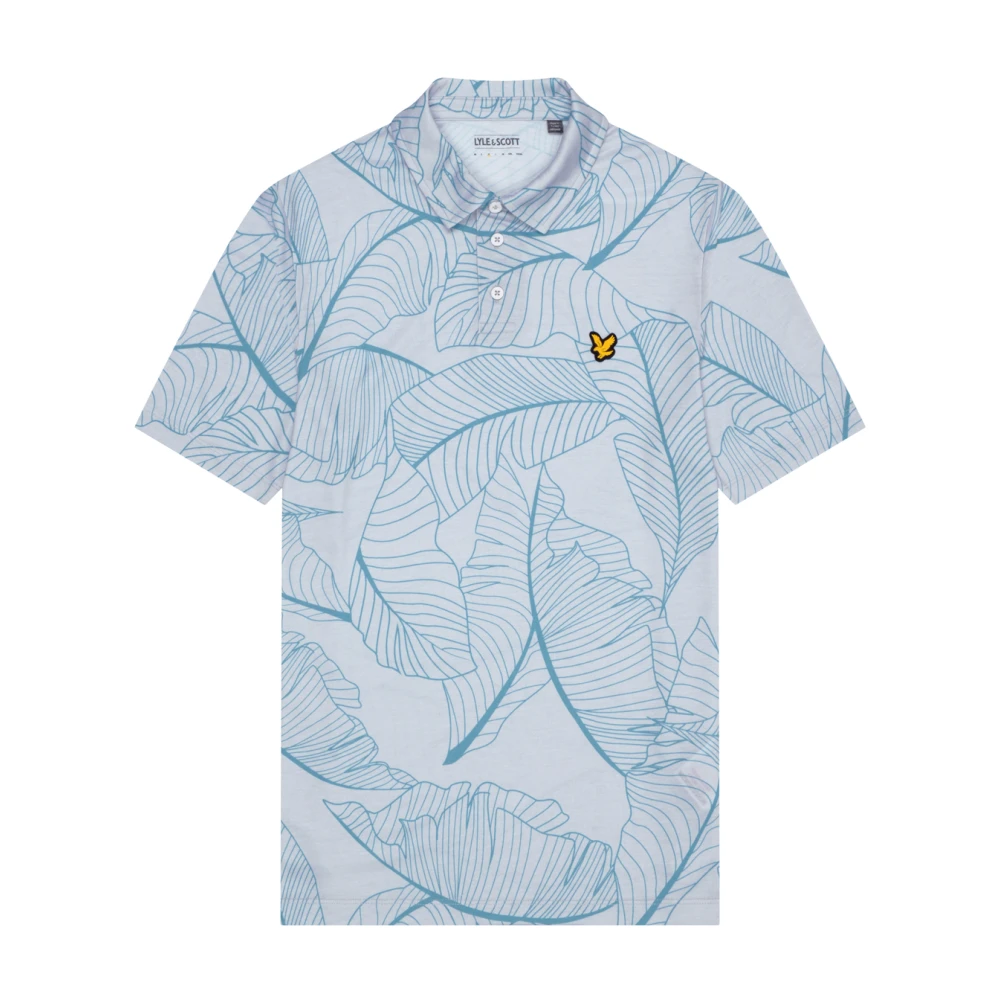 Lyle & Scott Bloemen Polo Shirt Stijlvol Ontwerp Blue Heren