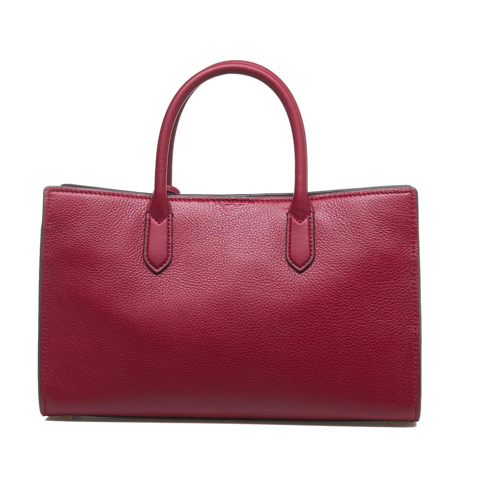 Michael Kors Rode Leren Handtas met Gouden Details Red Dames