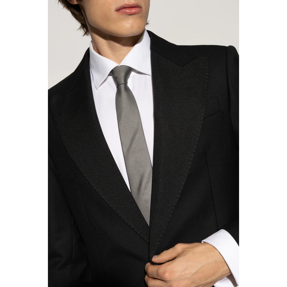Moschino Zijden stropdas Gray Heren
