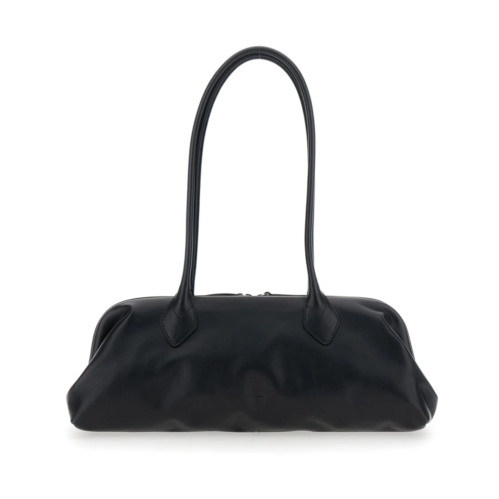 Philosophy di Lorenzo Serafini Zwarte leren schoudertas met lange handvatten Black Dames
