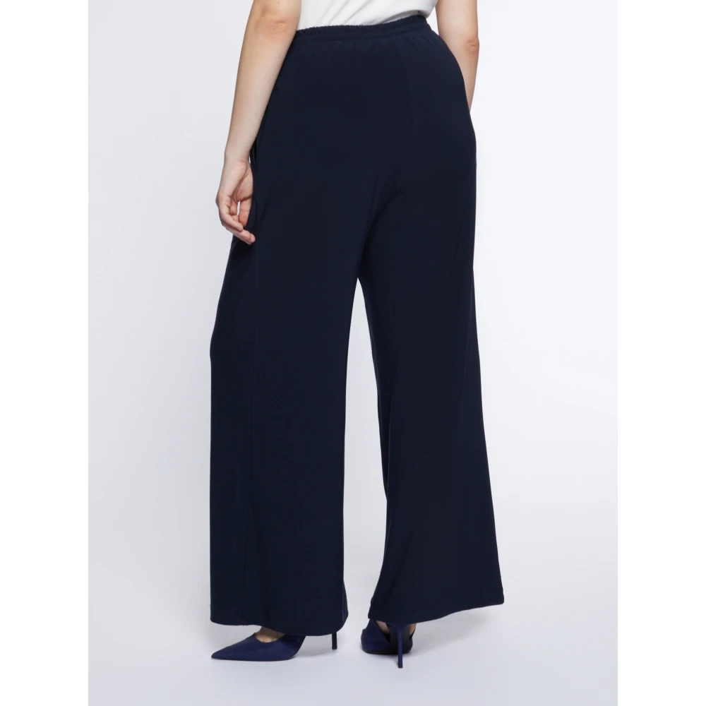 Fiorella Rubino Wijde Pijp Jersey Broek Blue Dames