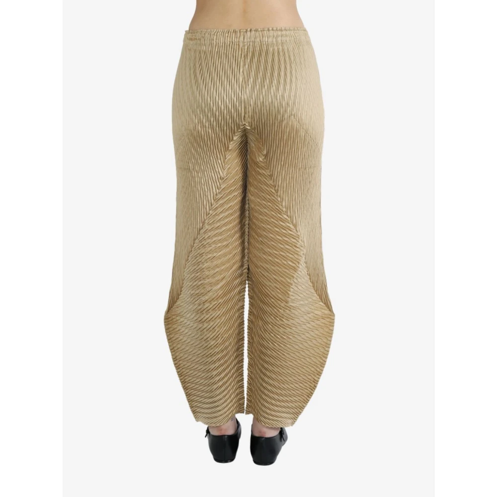 Issey Miyake Suede Plooibroek Beige Dames