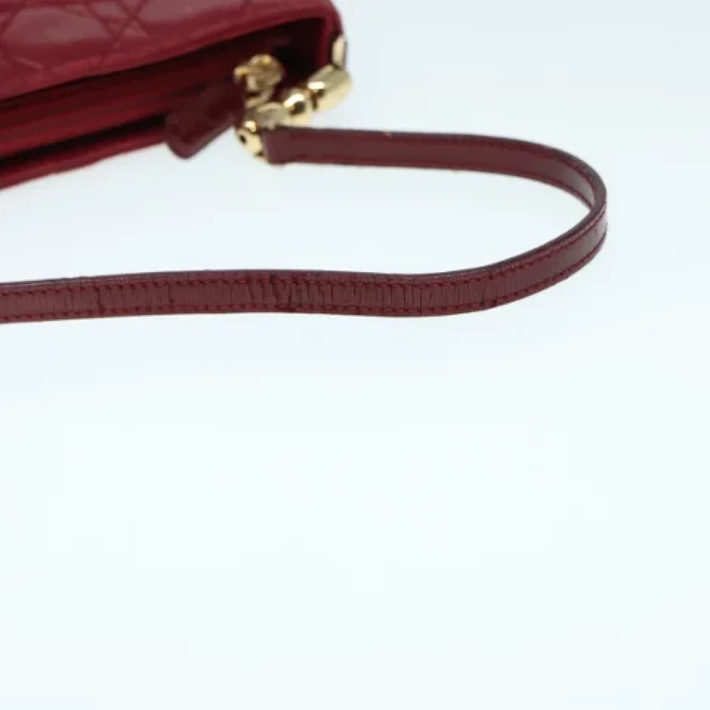 Dior Vintage Pre-owned Leather pouches Red Dames