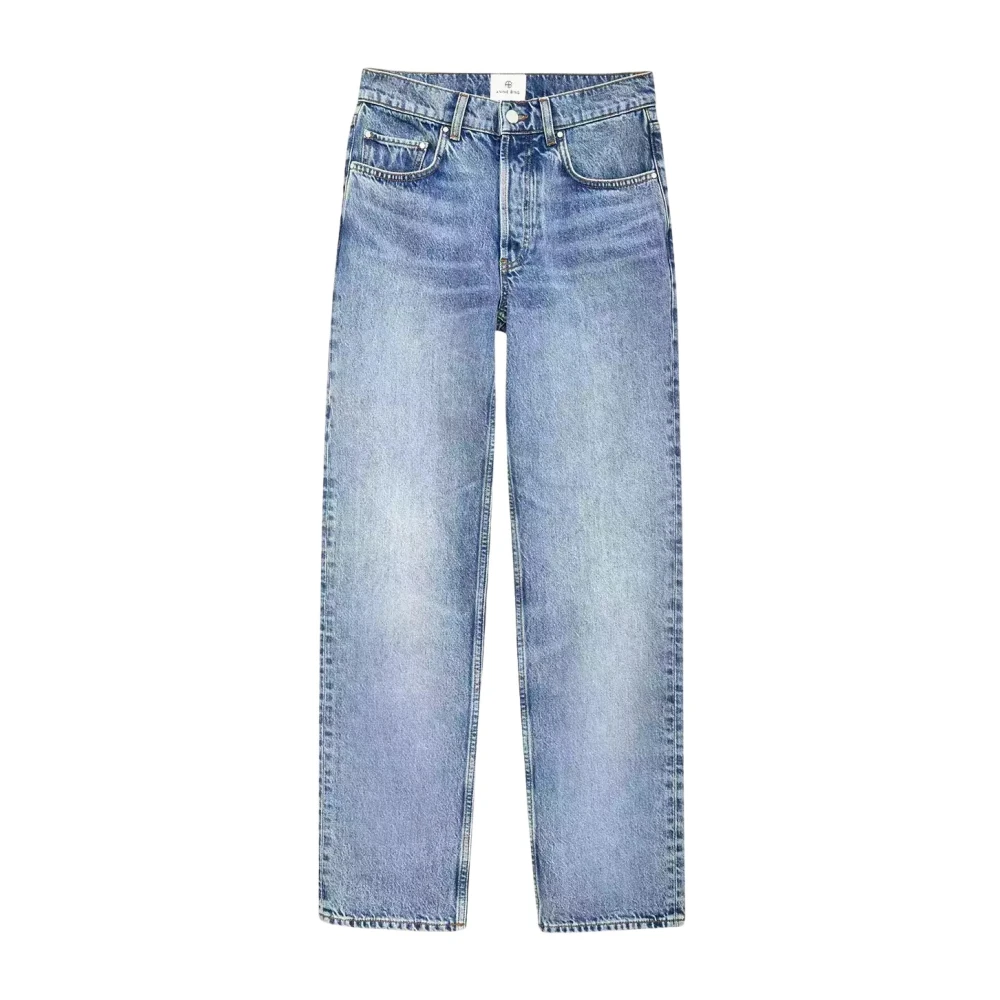 Anine Bing Blå Högmidjade Raka Jeans