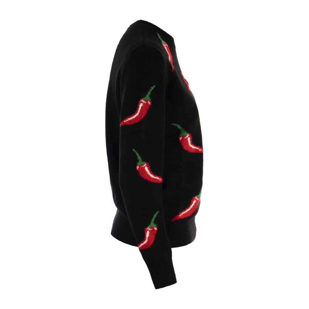 MC2 Saint Barth Trui met borduursel en chili Black Dames