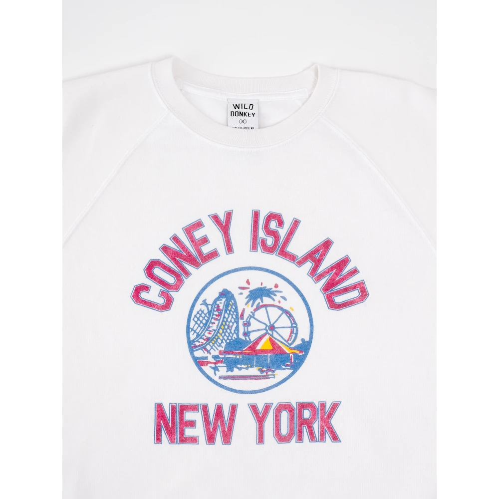 Wild Donkey Vintage Coney Crew Sweatshirt White Heren