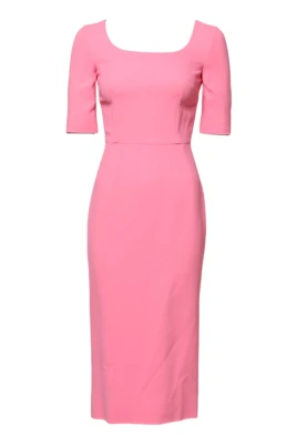 Rosa Sheath Midi Klänning