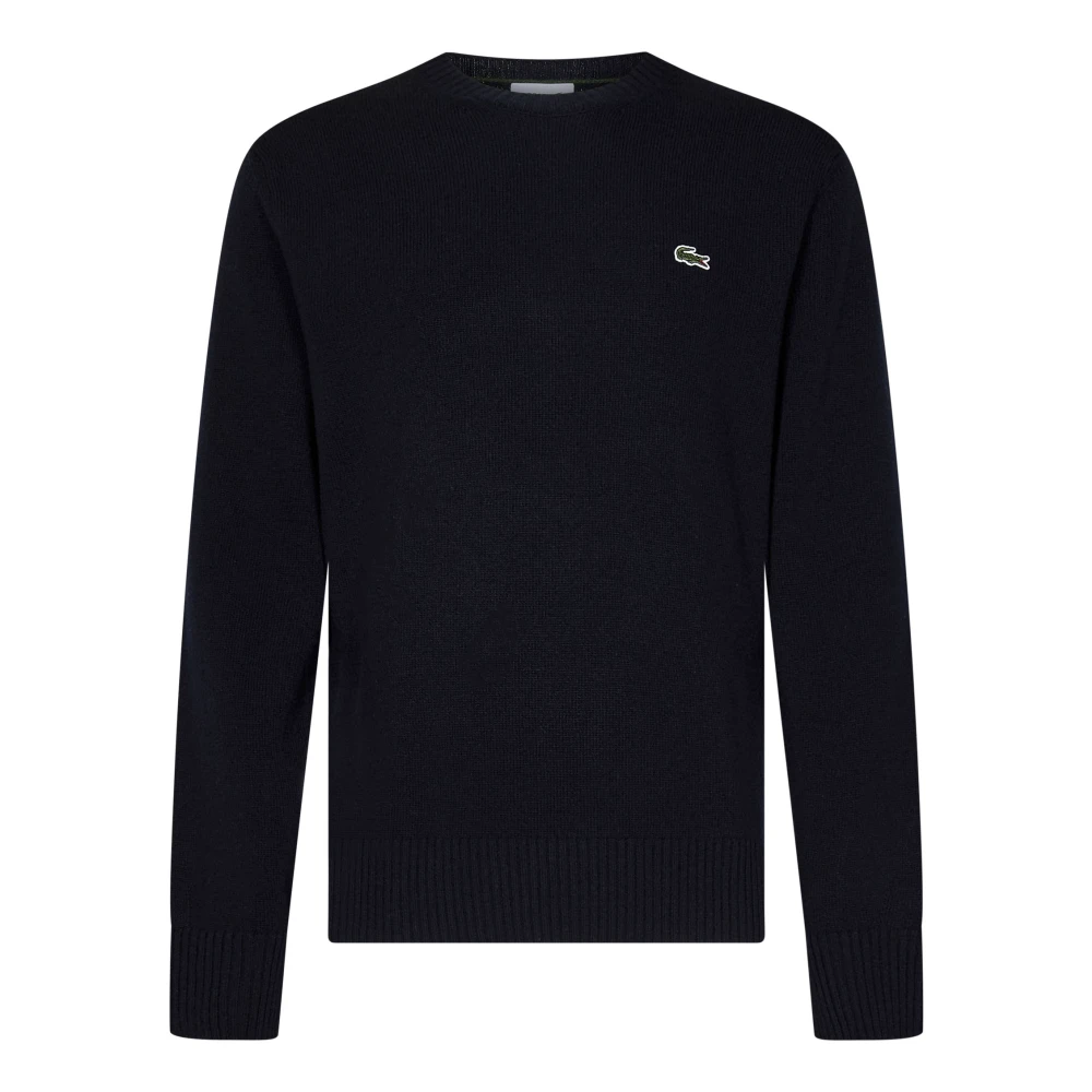Lacoste Blauwe Crewneck Wollen Trui Aw24 Blue Heren