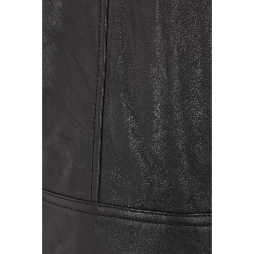 alexander mcqueen Zwarte Biker Leren Jas Black Heren