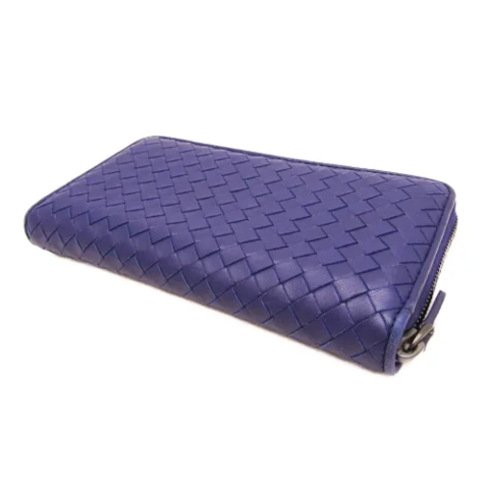 Bottega Veneta Vintage Pre-owned Leather wallets Blue Unisex