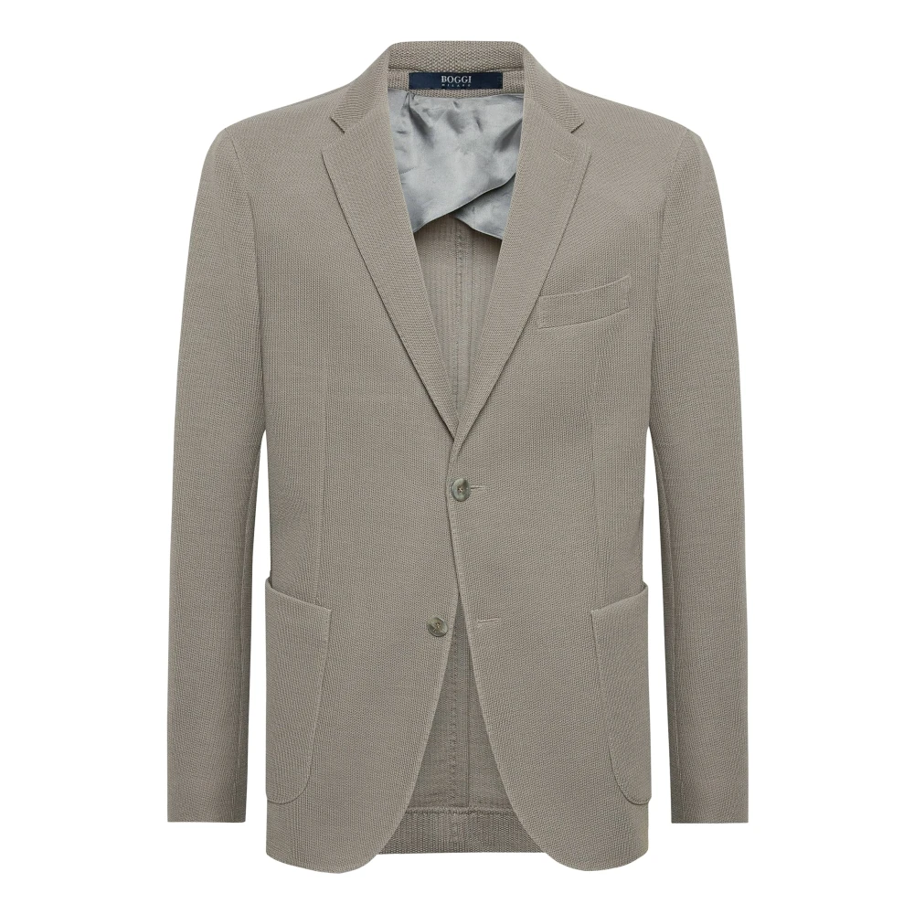 Boggi Milano Militaire jas in gestructureerde wollen jersey Beige Heren