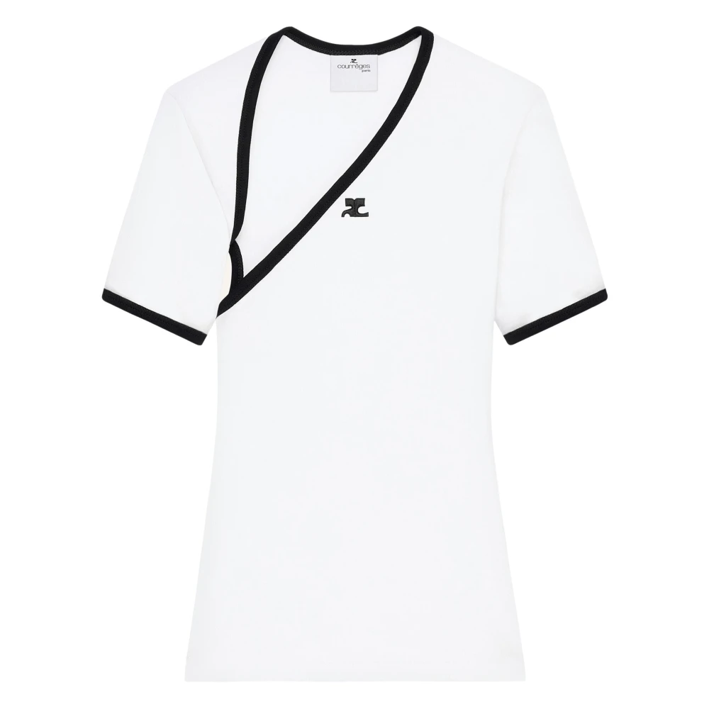 Courrèges Witte Slash Contrast T-shirt White Dames