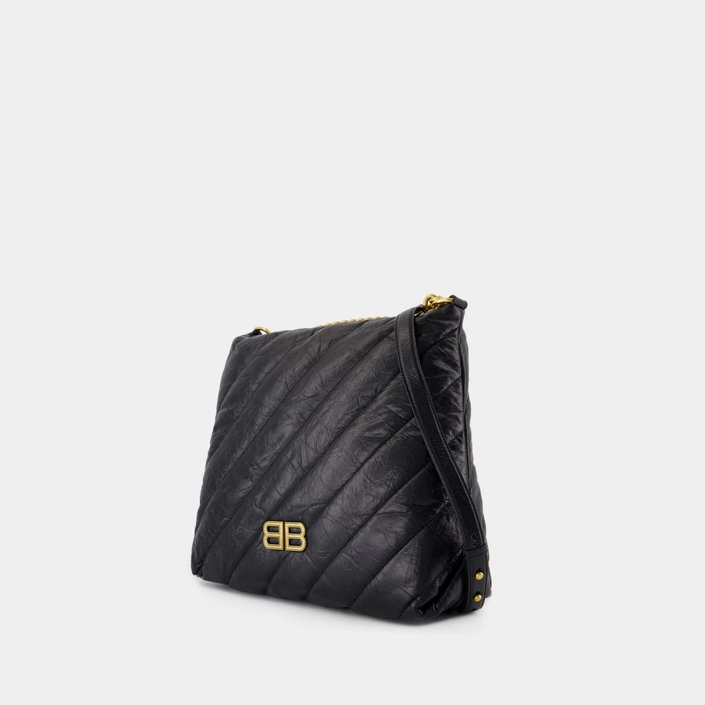 Balenciaga Zwarte leren schoudertas Crushed Calf Black Dames