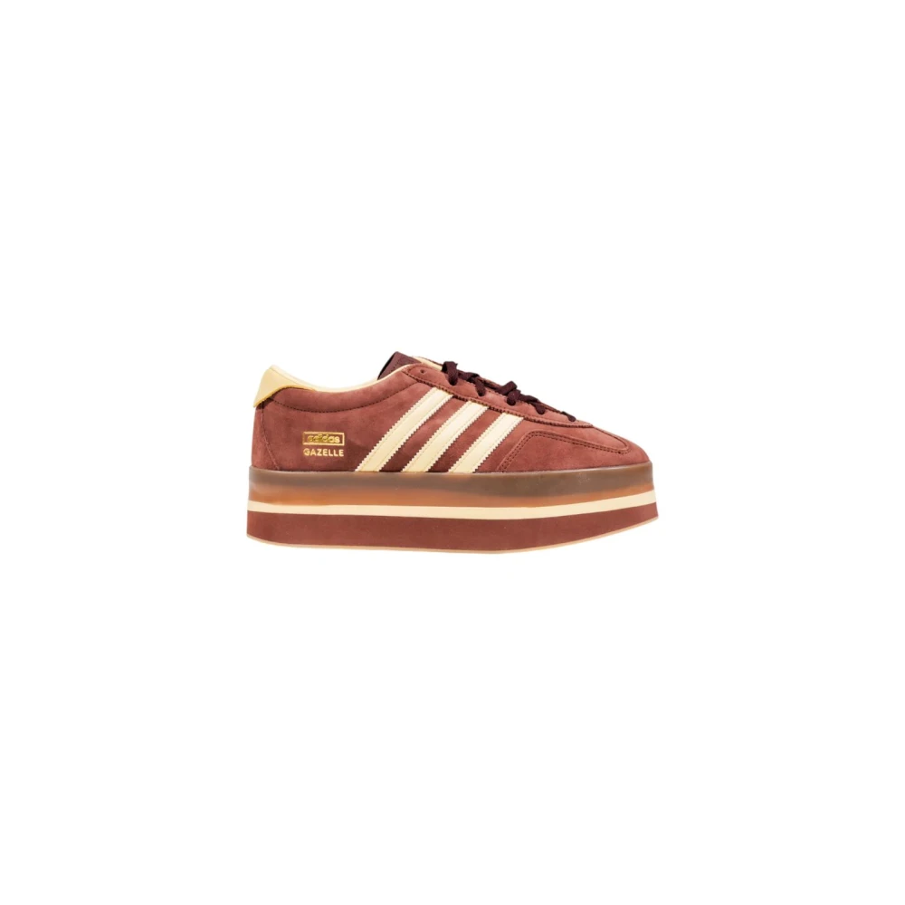 Adidas Women's Brown Suede Sporty Lace-Up Sneakers