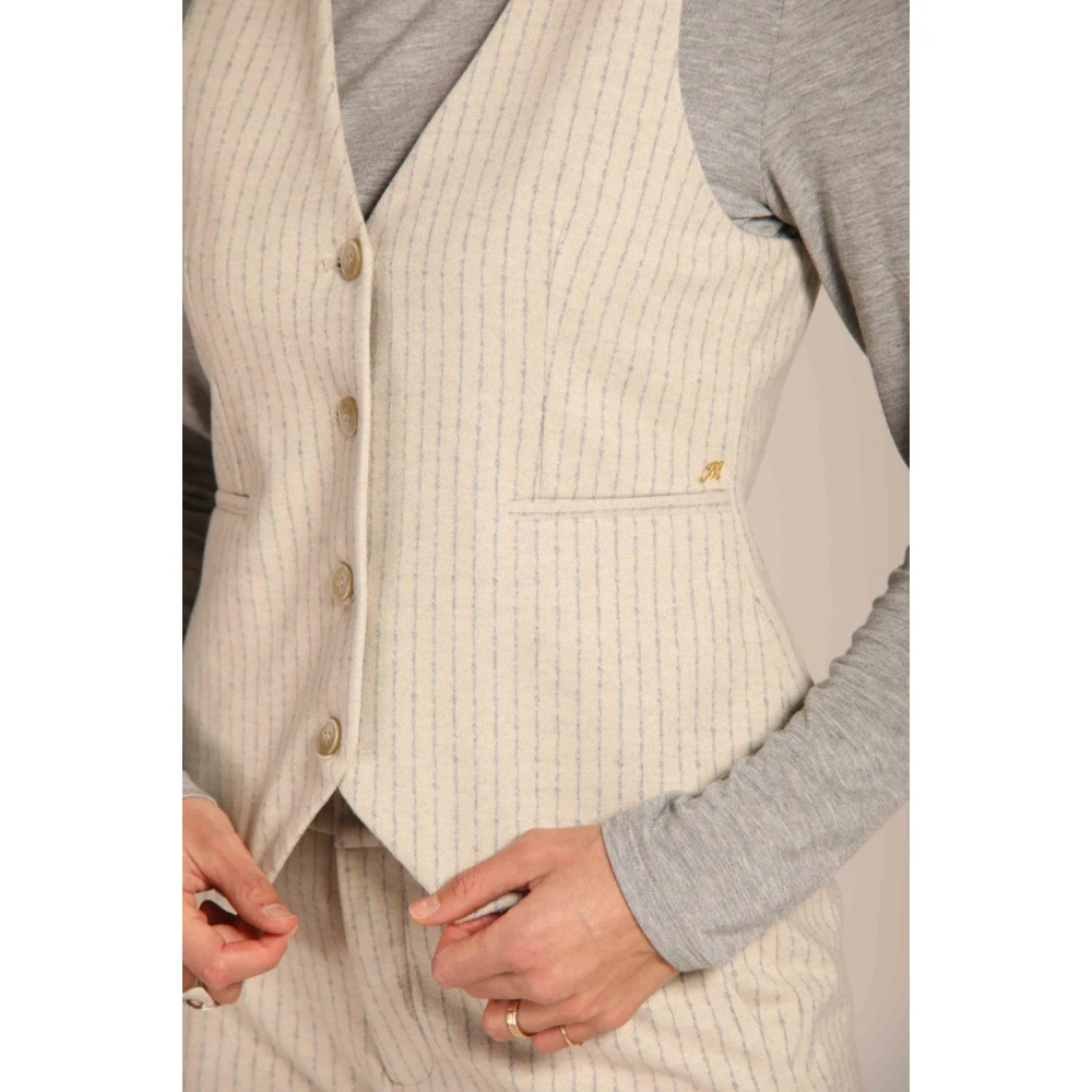 Mason's Gestreept jersey gilet Ellen Beige Dames