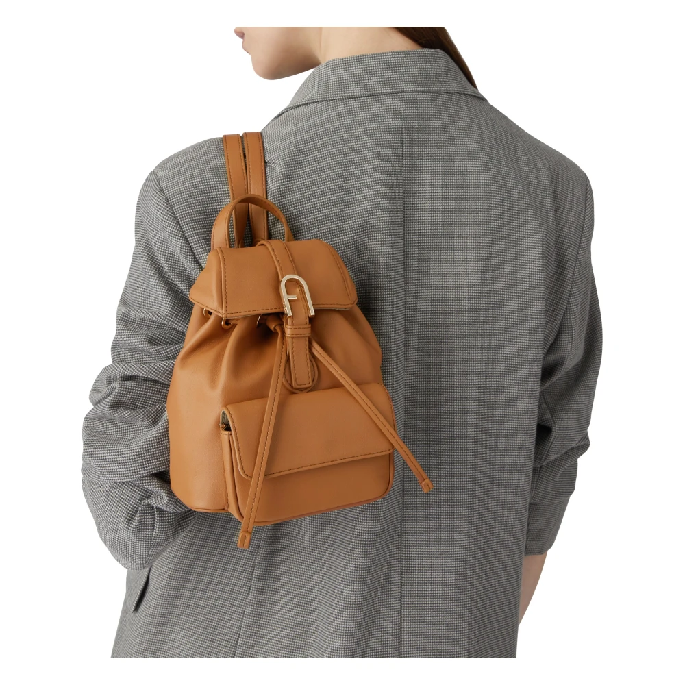 Furla Flow Mini Rugzak Brown Dames