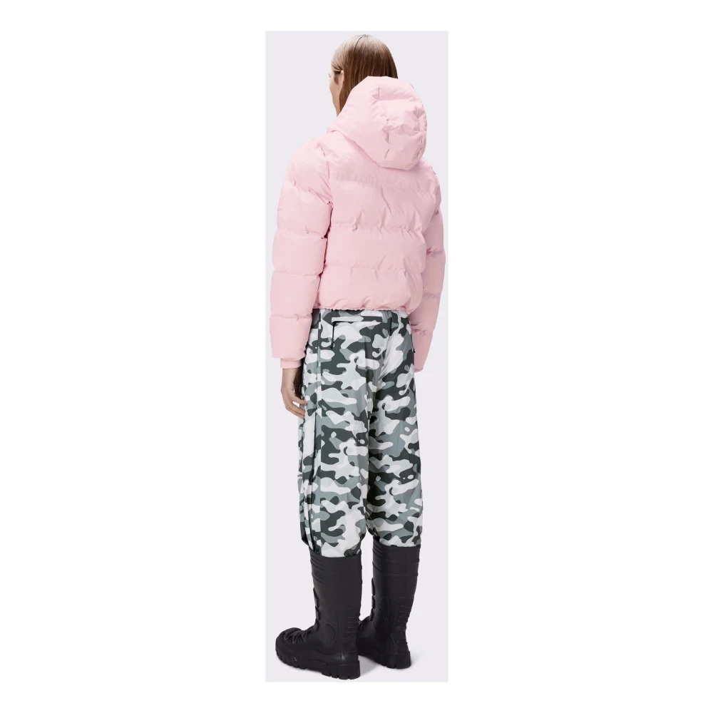 Rains Scandinavische Stijl Waterdichte Pufferjas Pink Dames