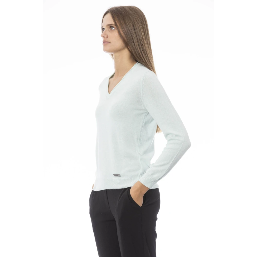 Baldinini V-hals trui met lange mouwen Dv8018_Genova Blue Dames